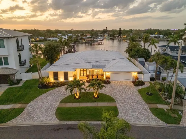 a view of a lake with houses