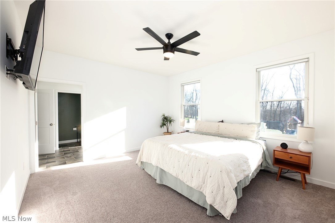 258 Friendly Acres Road Wellsburg, WV 26070 - Photo 11 of 47 Bedroom featuring carpet and a ceiling fan