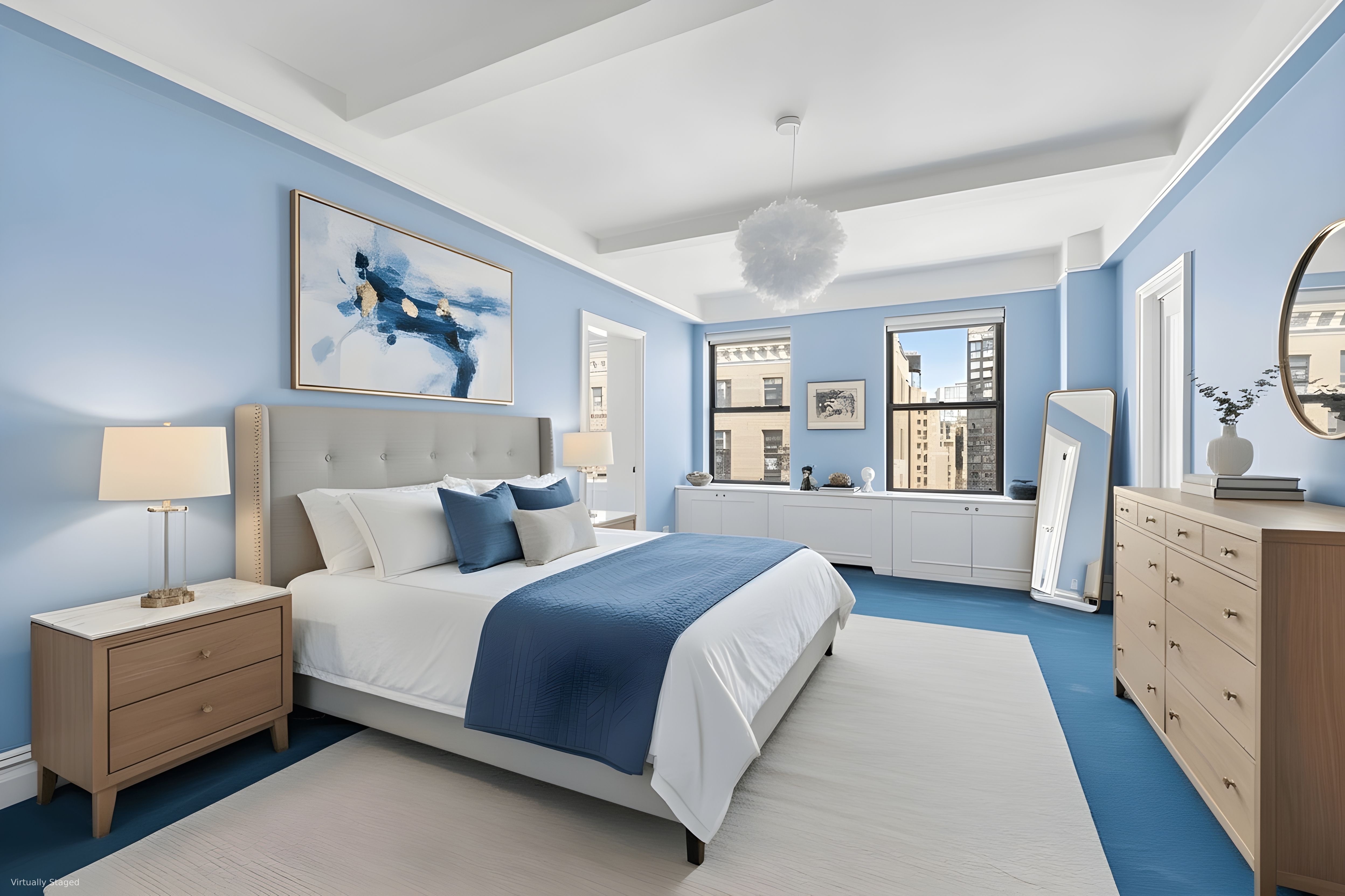 277 West End Avenue, Unit 12MA Manhattan, NY 10023 - Photo 8 of 12 a spacious bedroom with a large bed and a window