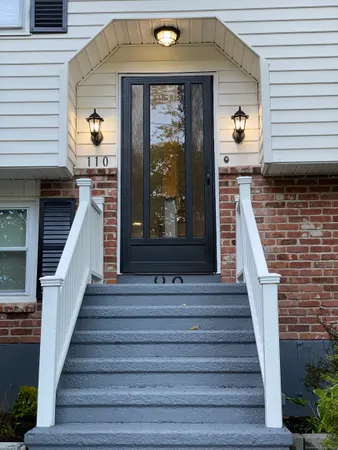 a front view of a house with entryway