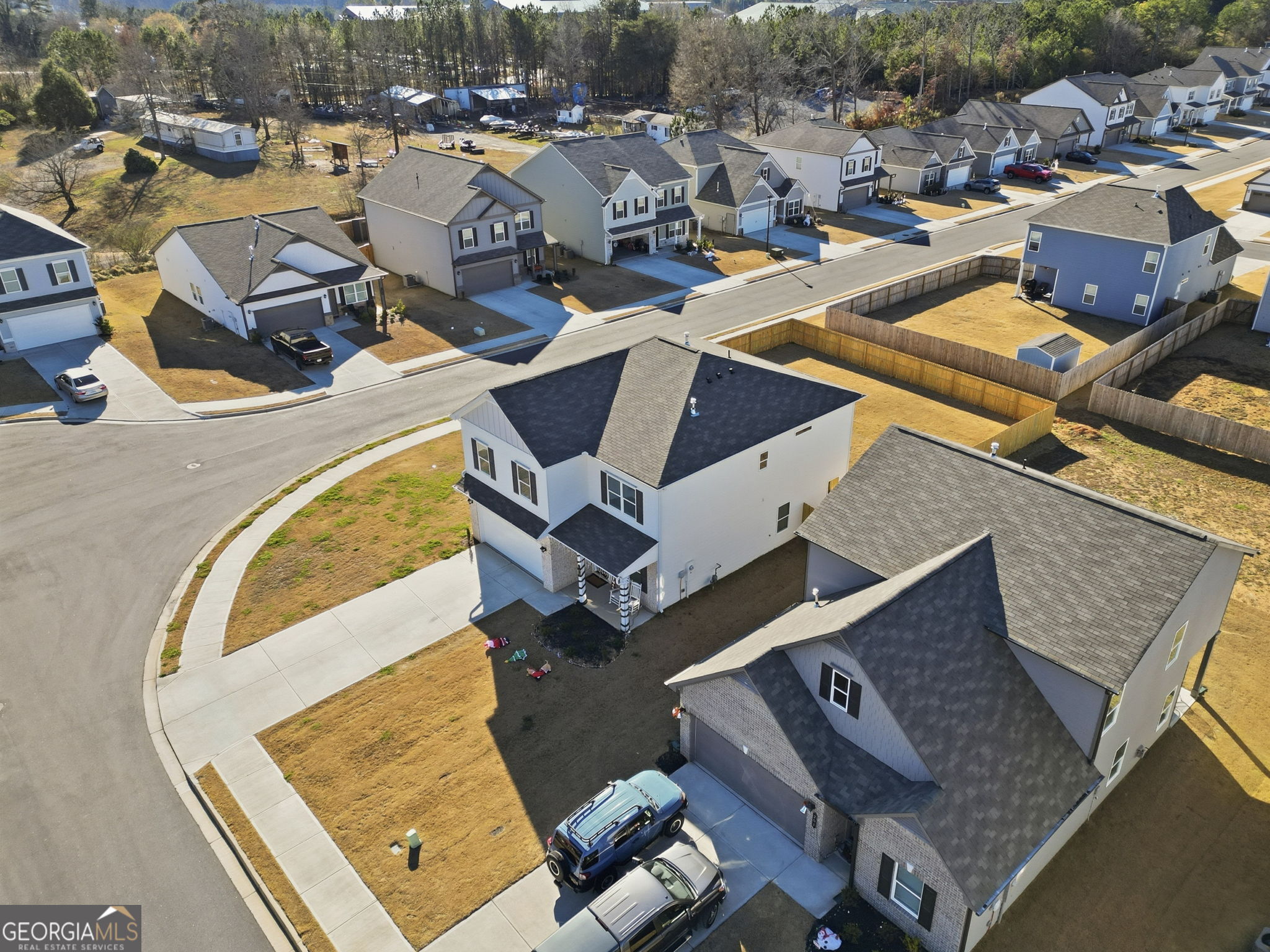 199 Graham Circle Adairsville, GA 30103 - Photo 44 of 49 an aerial view of a house with a swimming pool