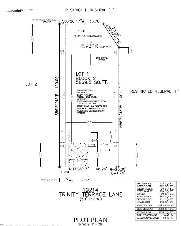 19214 Trinity Ter Spring Spring, TX 77373 - Photo 11 of 18 Plot Plan