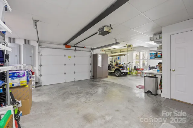 a car is parked in a garage