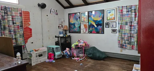 a bathroom with a bathtub and sink