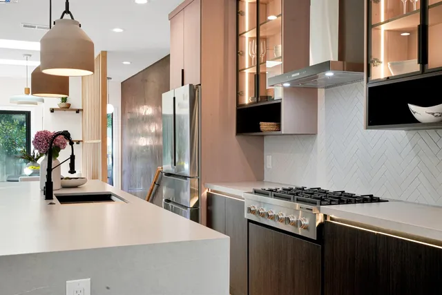 a kitchen with a cabinets and window