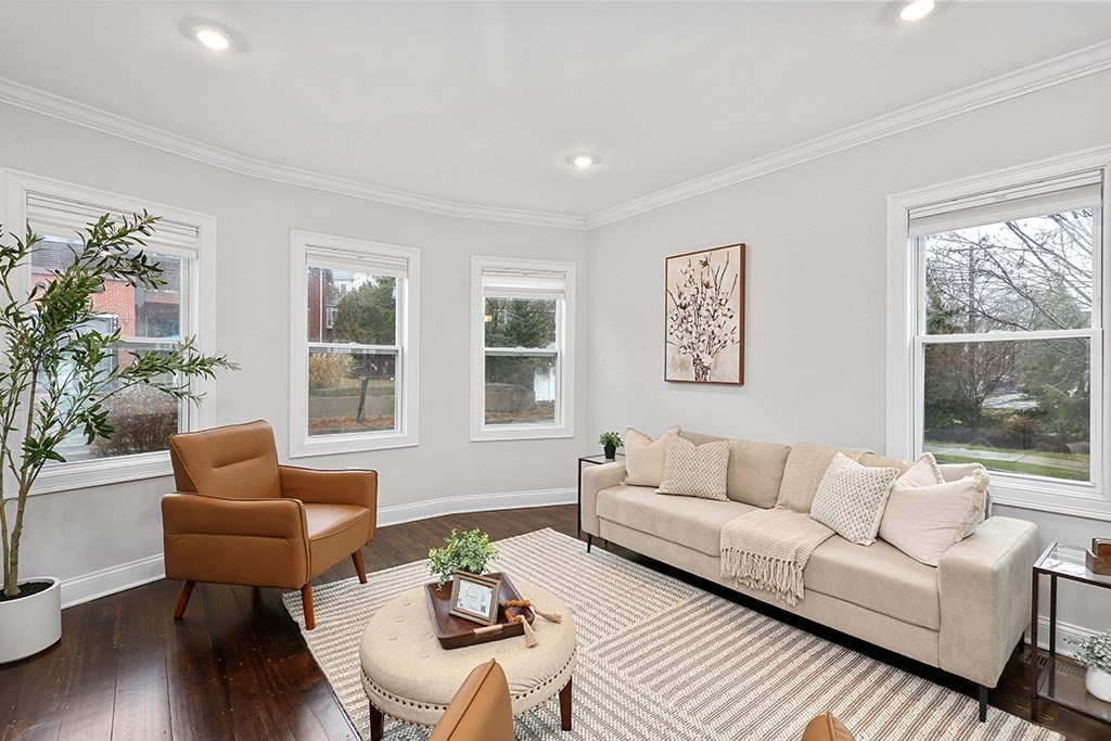 200-202 Elliot Street, Unit 1 Newton, MA 02464 - Photo 11 of 35 a living room with furniture and a potted plant