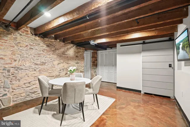 a view of a room with furniture