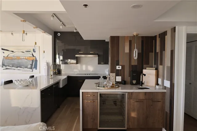 a kitchen with a stove and a microwave