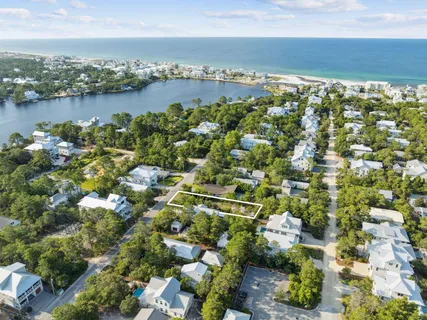 a view of a lake with a city