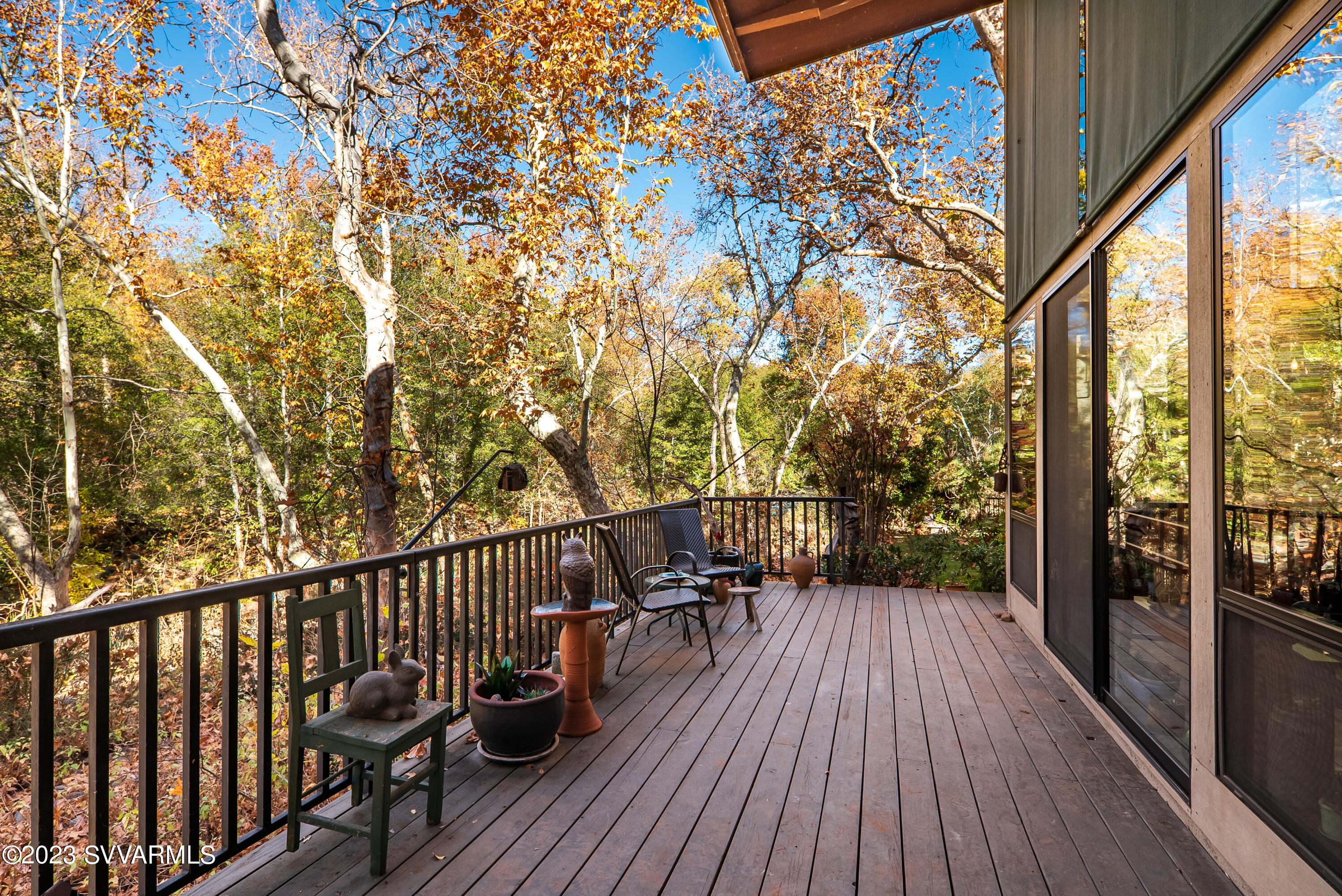 45 Copper Cliffs Lane Sedona, AZ 86336 - Photo 29 of 39 a view of balcony with wooden floor and fence