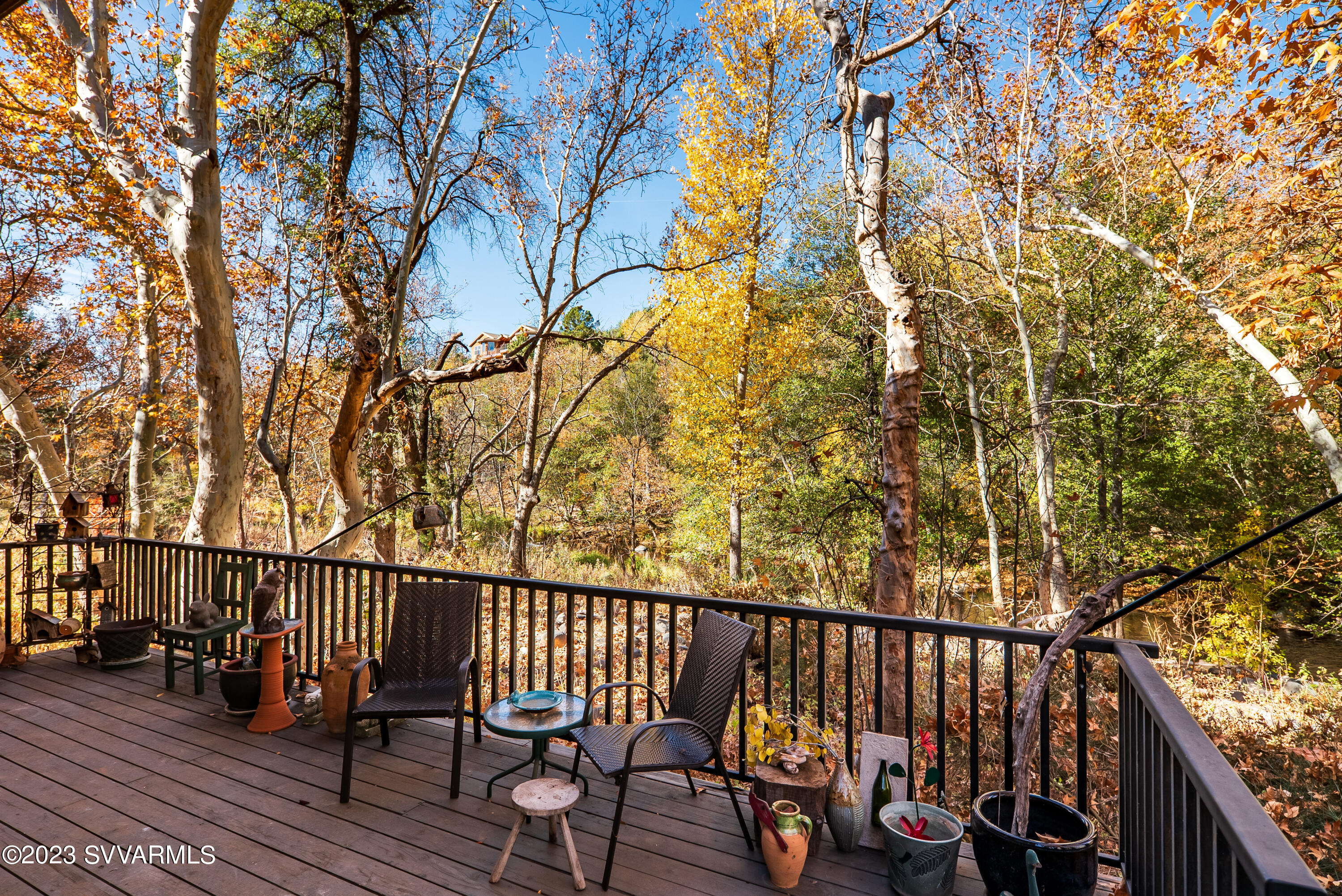 45 Copper Cliffs Lane Sedona, AZ 86336 - Photo 30 of 39 a view of balcony with wooden floor and outdoor seating