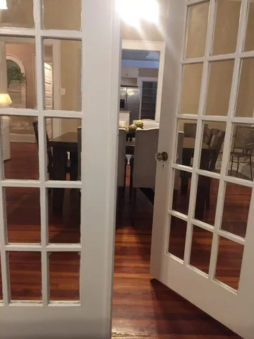 a living room with granite countertop furniture and fireplace