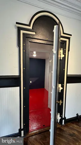 a view of a red door