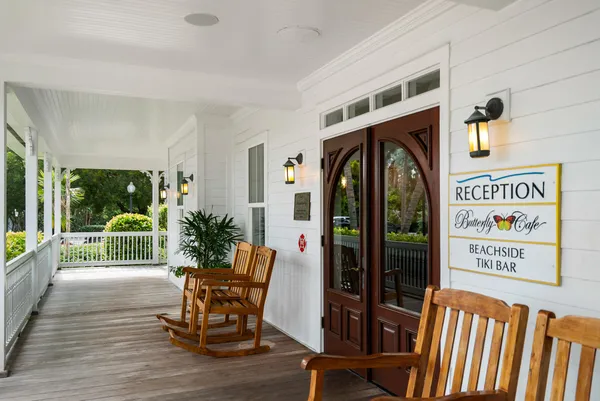 a outdoor space with furniture