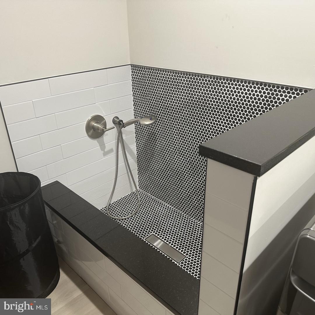6931 River Drive Road Sparrows Point, MD 21219 - Photo 29 of 54 Sleek modern shower with chic tiles.