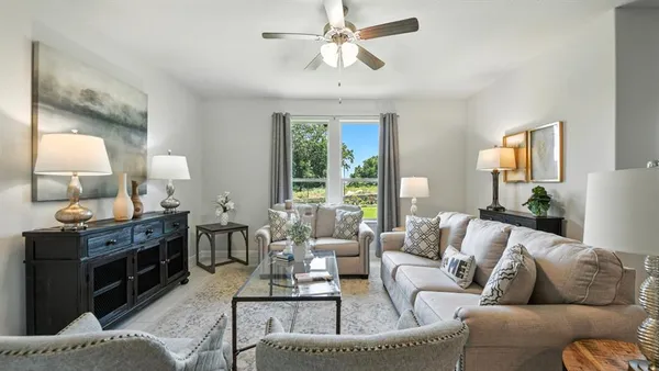 a living room with furniture