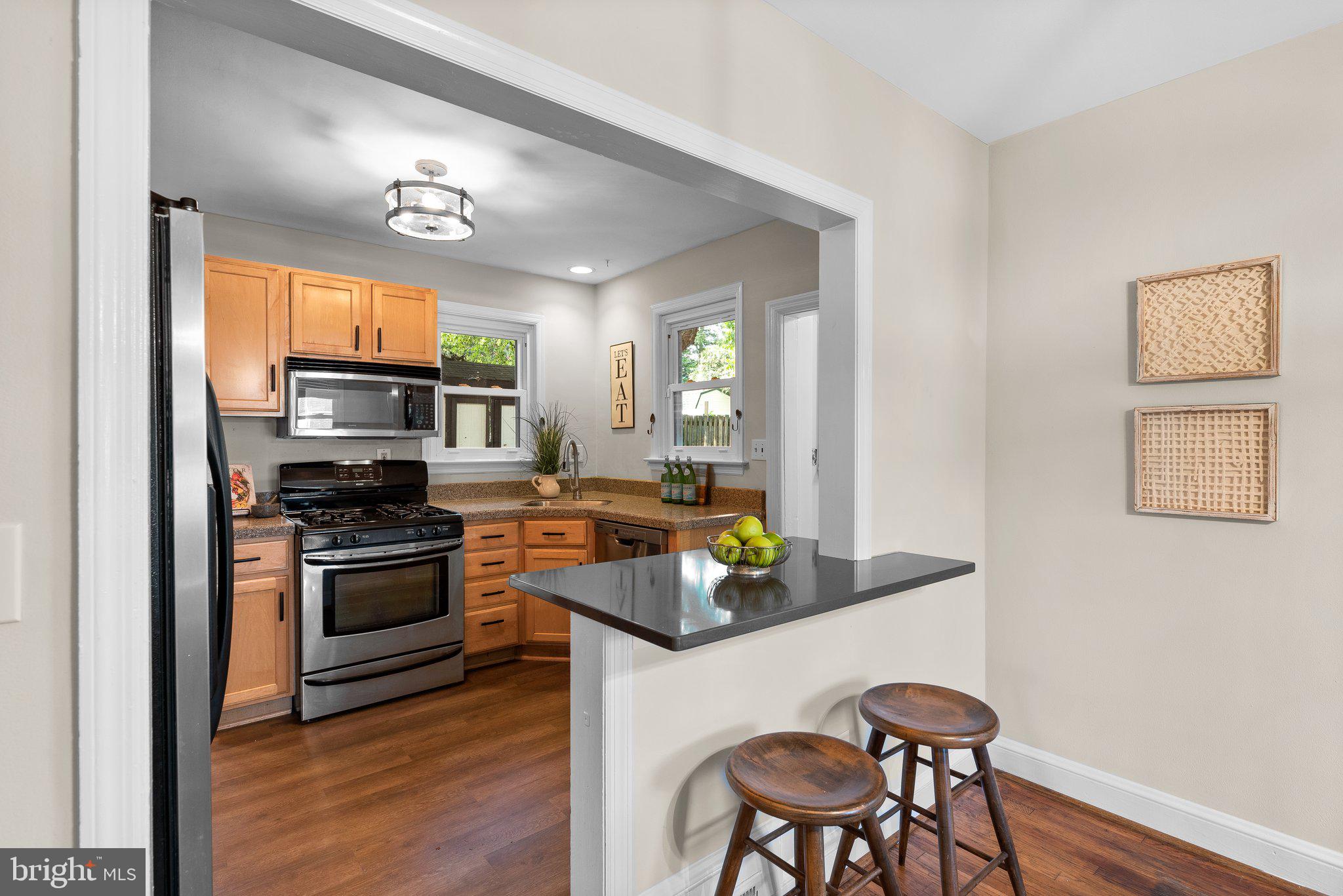 Breakfast bar provides extra seating