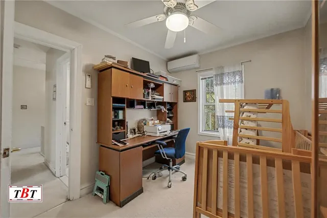 a room with furniture a window and storage