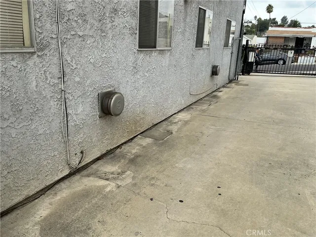 a view of entrance gate of a building