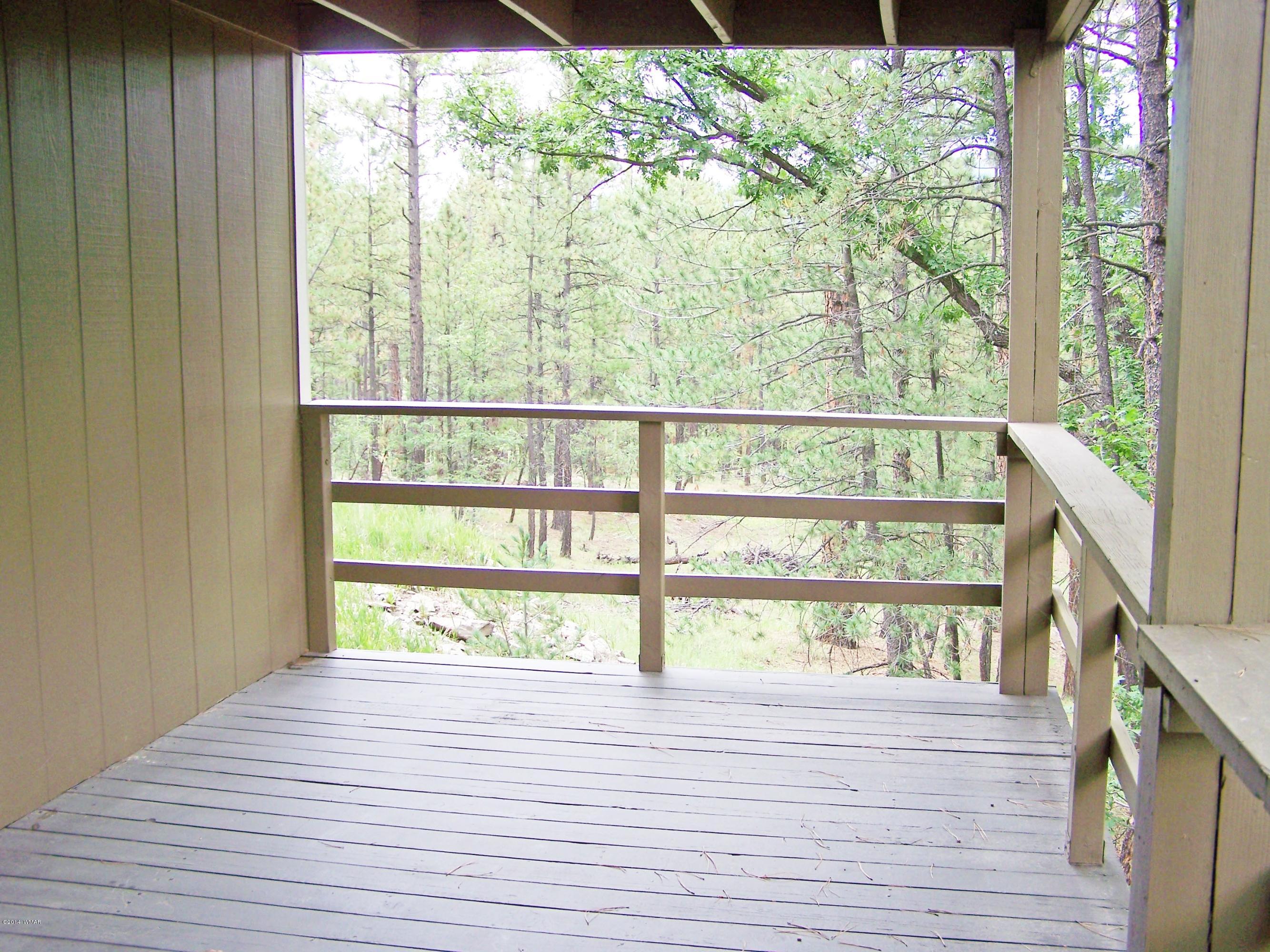 7 County Road 2135 Alpine, AZ 85920 - Photo 16 of 16 a view of a balcony with wooden floor and outdoor space