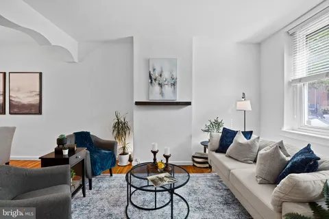 a living room with furniture