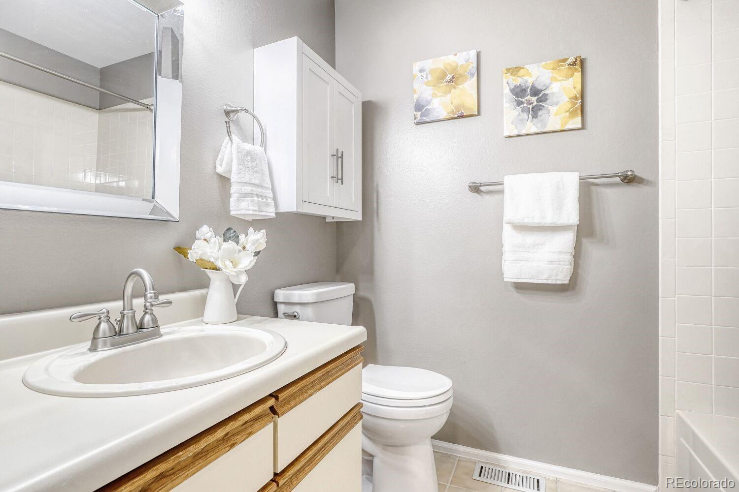 47 Canongate Lane Highlands Ranch, CO 80130 - Photo 18 of 22 a bathroom with a toilet sink and mirror