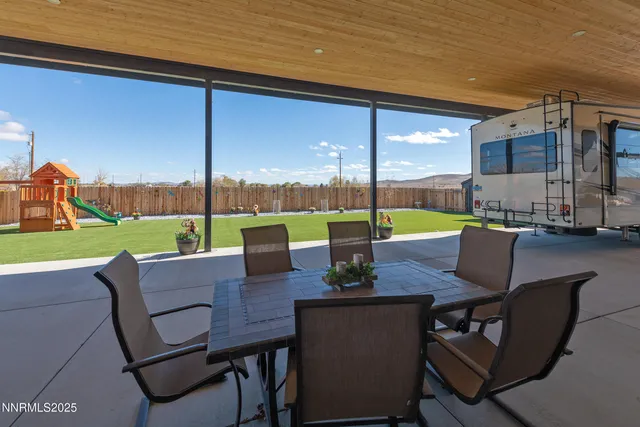 a view of an outdoor space with seating area