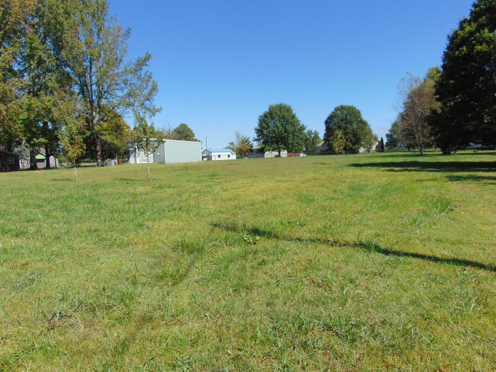 a view of a garden and basketball court