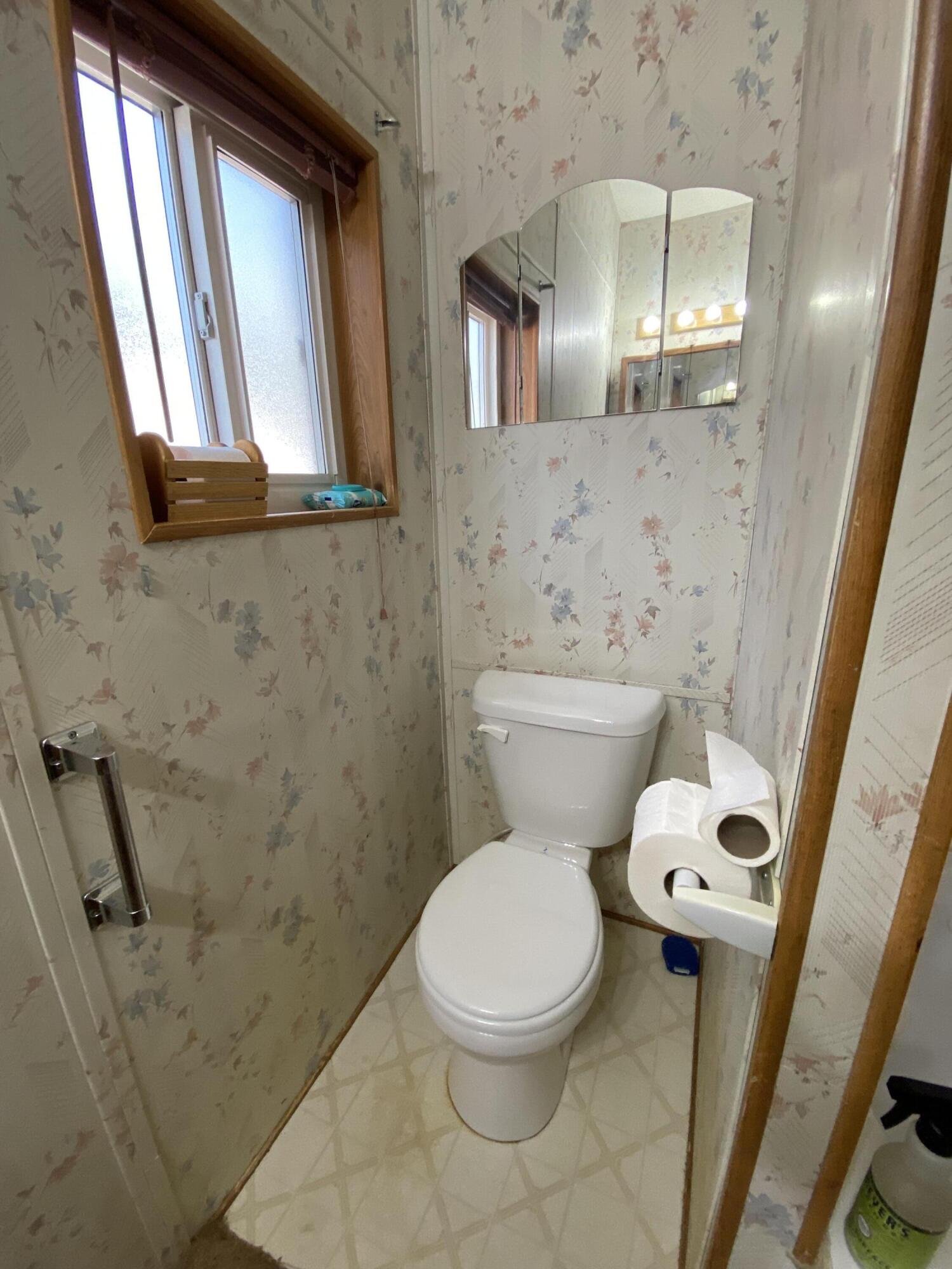52401 Ammon Road La Pine, OR 97739 - Photo 16 of 21 a white toilet sitting next to a bathroom sink and a mirror