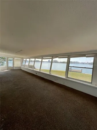 a view of a lake from a yard