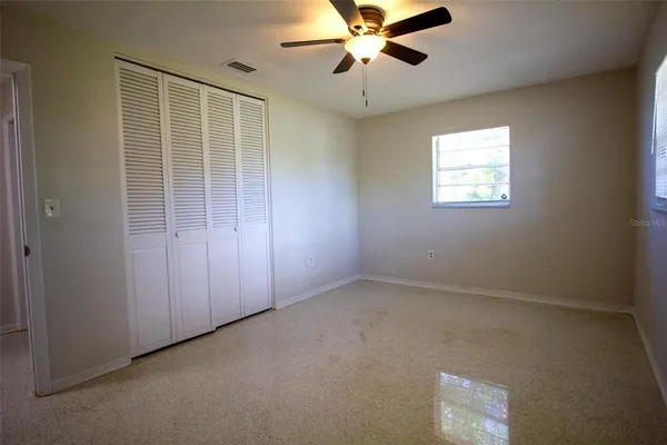 an empty room with a window