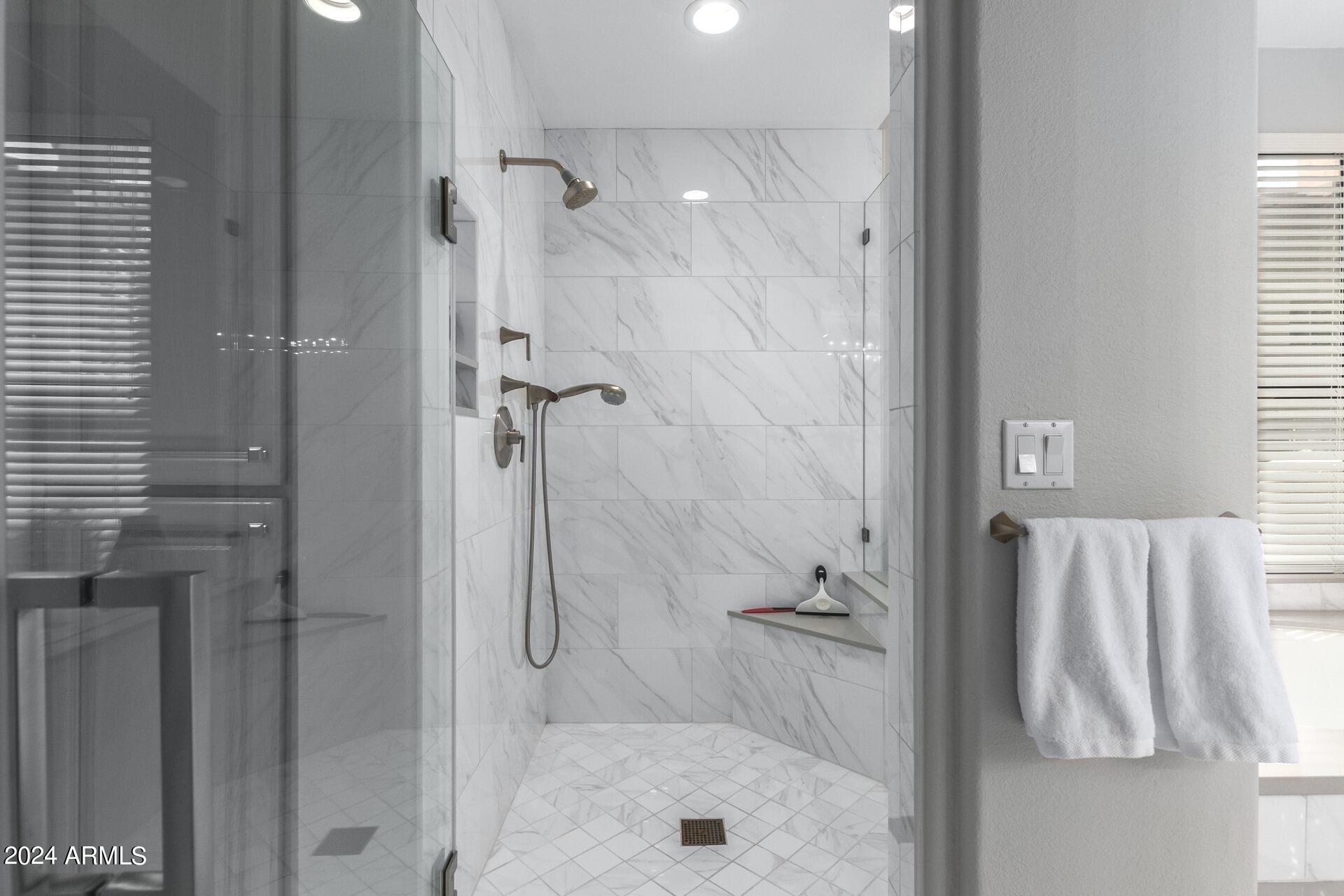 7705 East Doubletree Ranch Road, Unit 28 Scottsdale, AZ 85258 - Photo 23 of 49 Updated Shower in Primary