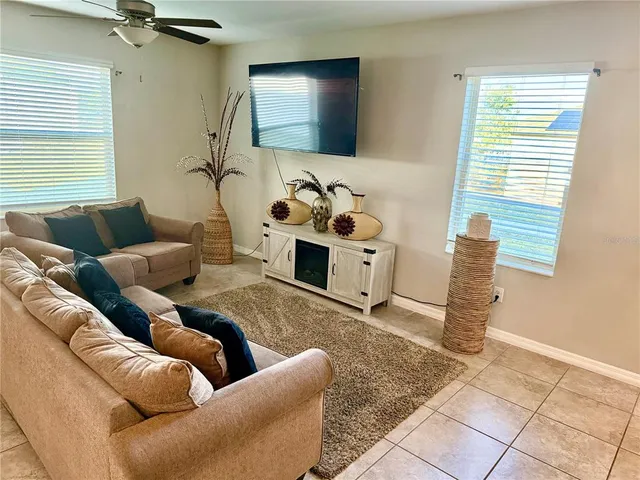 a living room with furniture