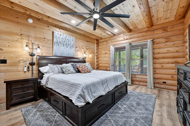 a balcony with trees in the background