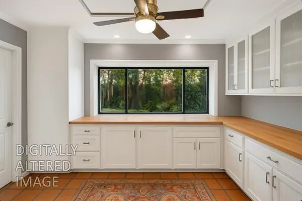 a view of a field with plants and trees