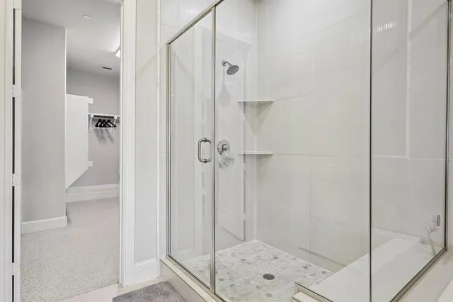a bathroom with a shower