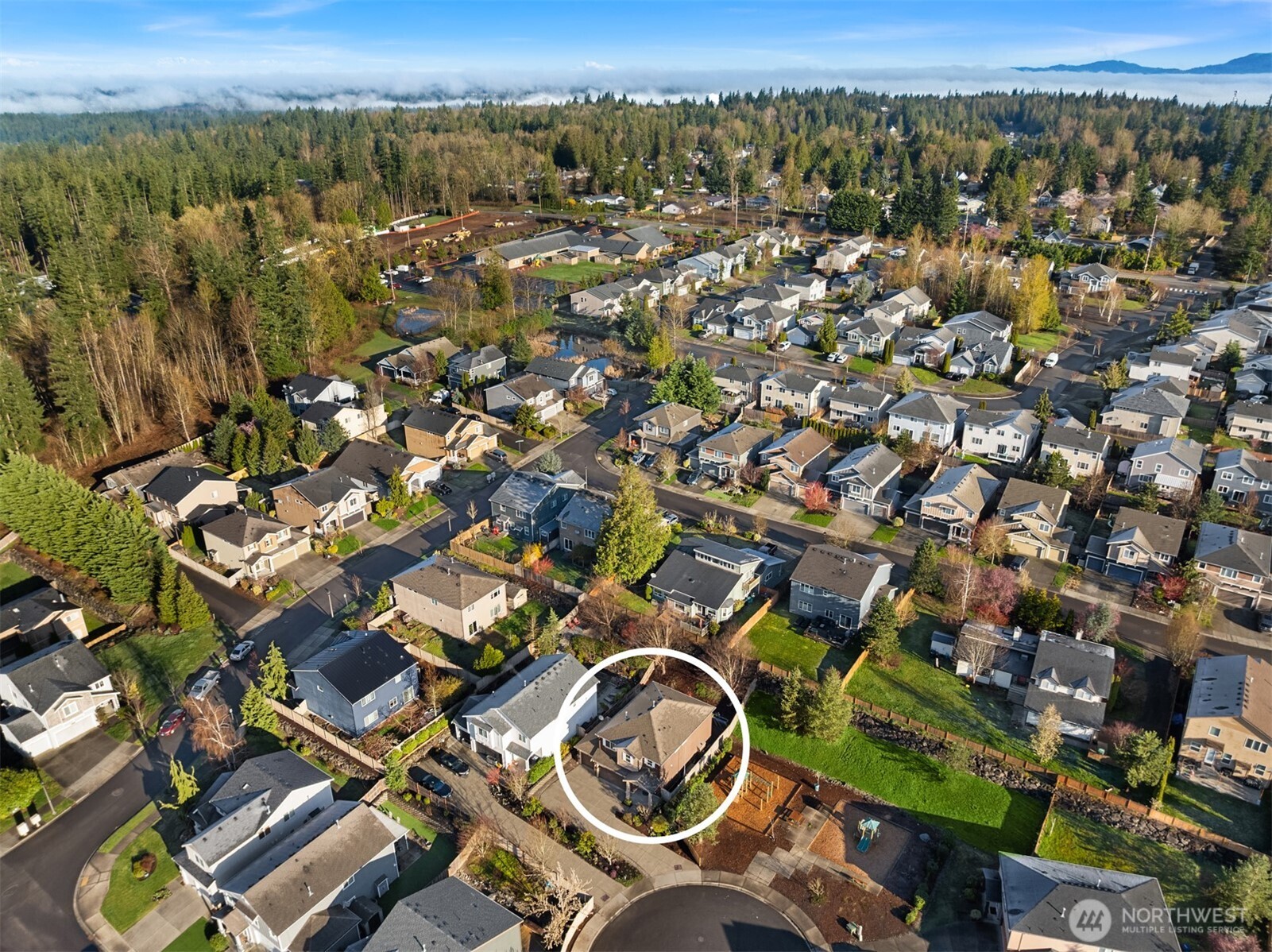 21272 Southeast 275th Court Maple Valley, WA 98038 - Photo 34 of 40 an aerial view of a residential houses with city view
