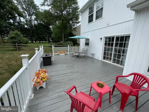 a view of deck with seating space