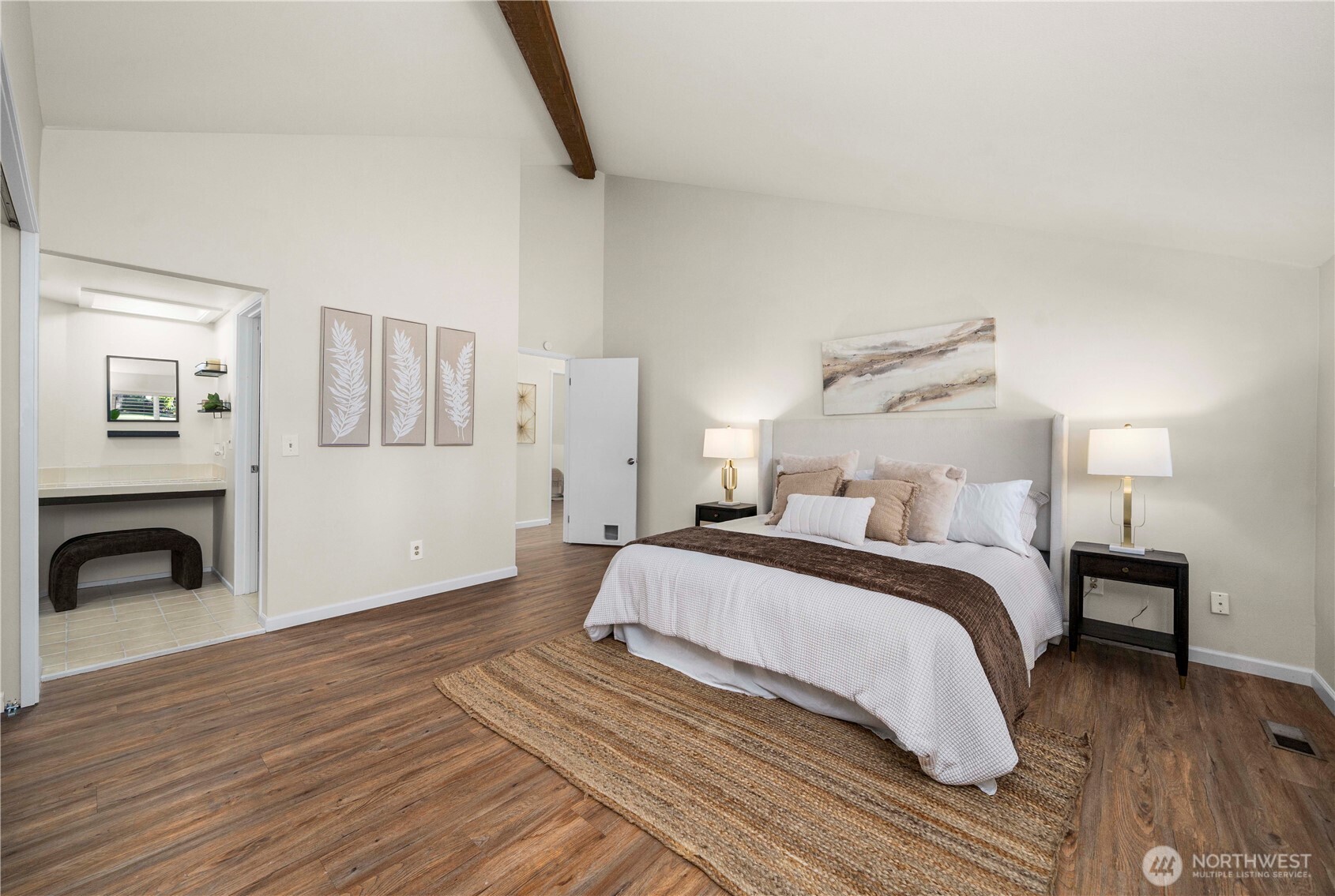 31611 37th Avenue Southwest Federal Way, WA 98023 - Photo 14 of 34 a bedroom with a bed and a fireplace