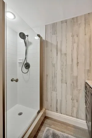 a bathroom with a shower