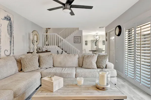 a living room with furniture