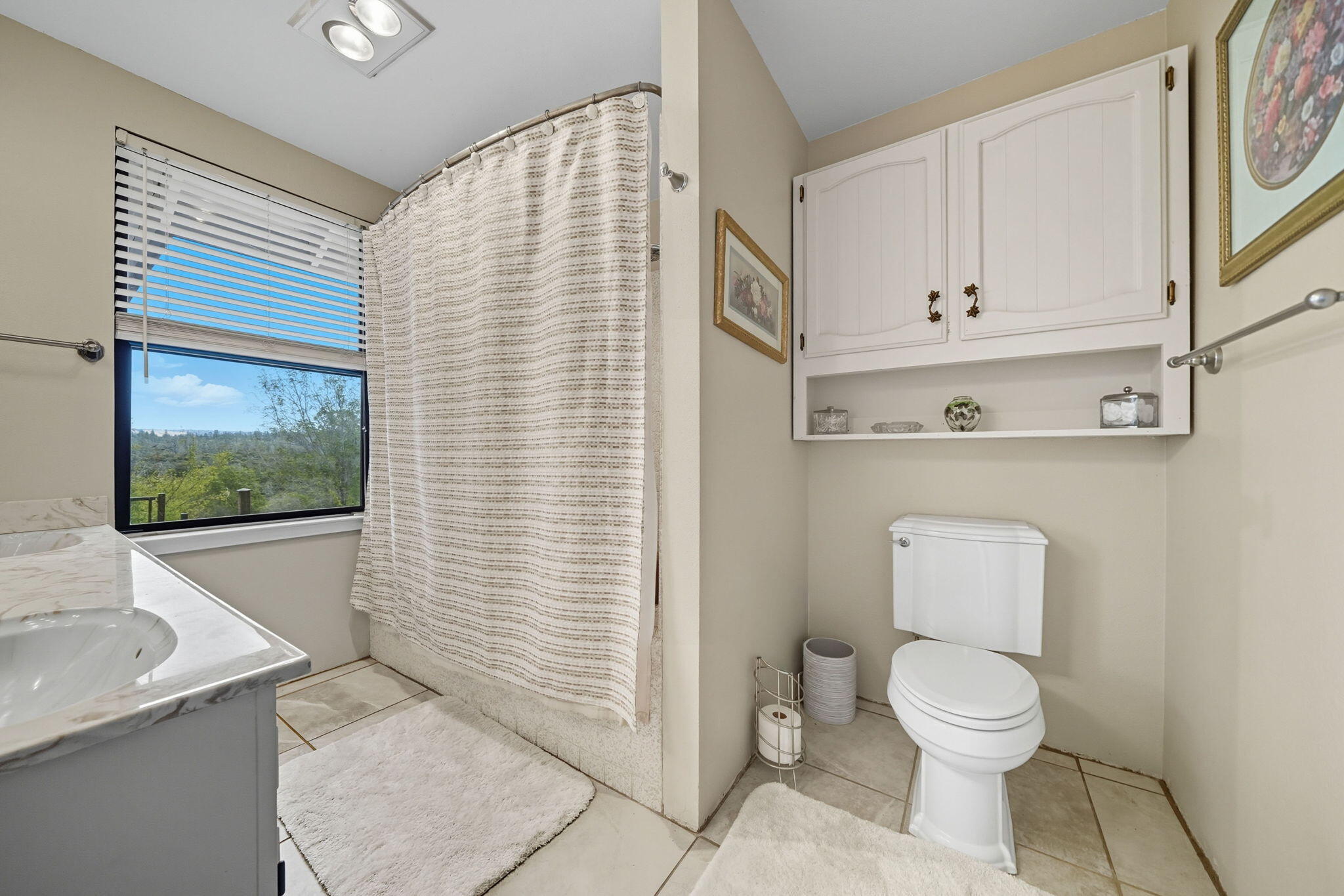 28382 Alpine Way Shingletown, CA 96088 - Photo 32 of 45 a bathroom with a toilet a sink and mirror