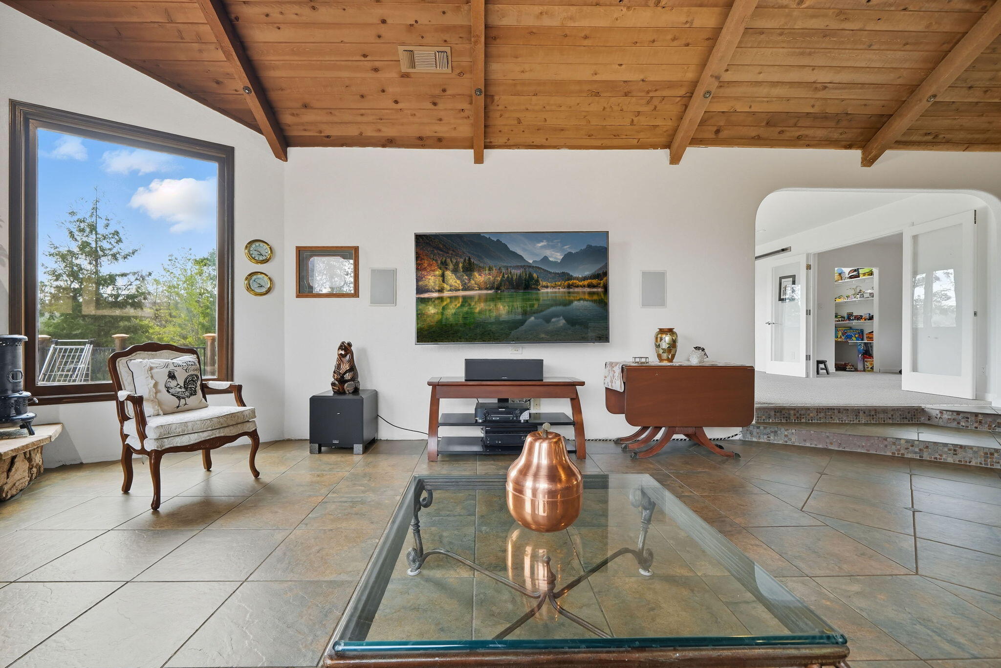 28382 Alpine Way Shingletown, CA 96088 - Photo 7 of 45 a living room with furniture and a flat screen tv