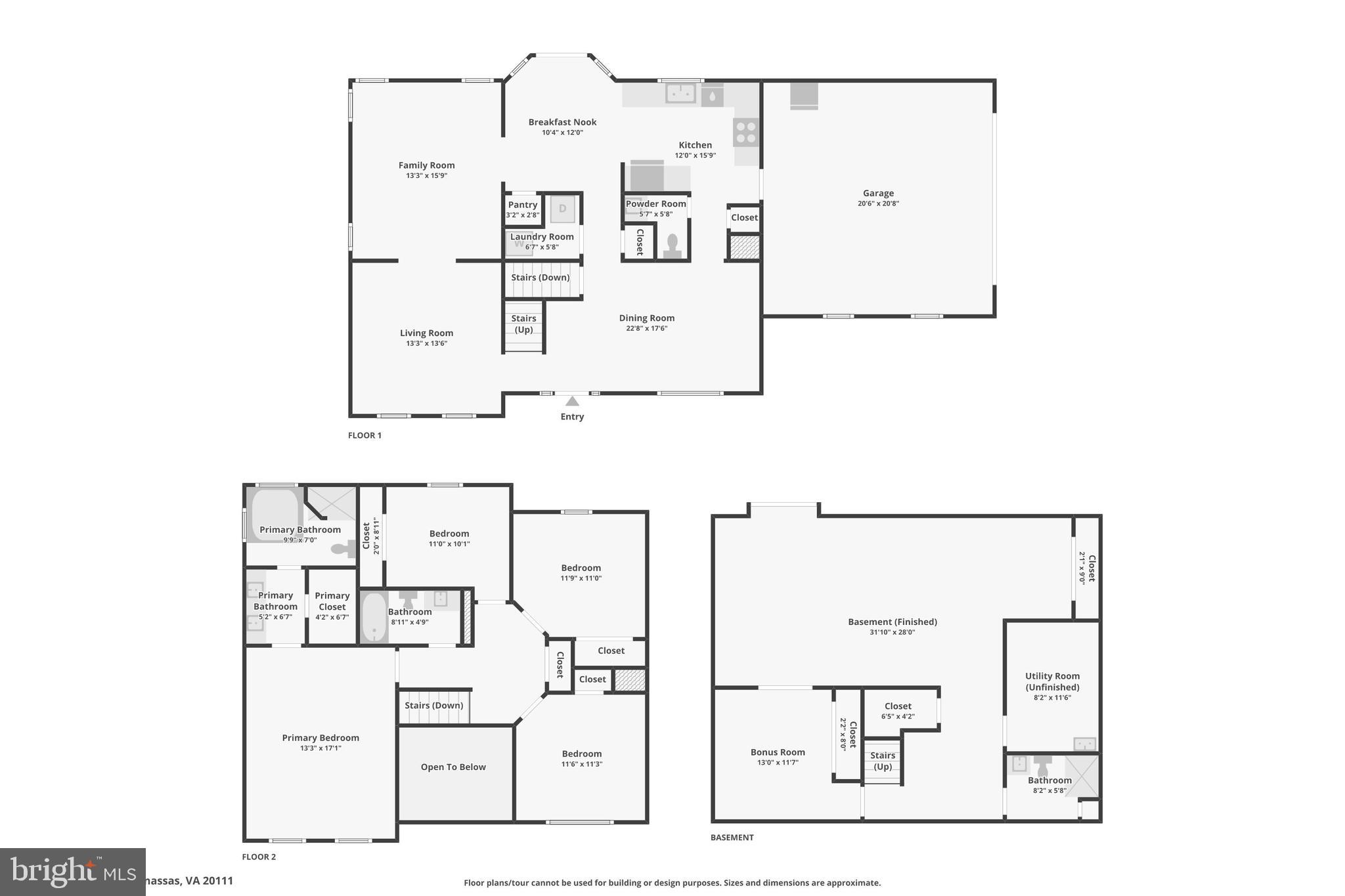 10457 Pineview Road Manassas, VA 20111 - Photo 52 of 55 Floor Plan - Combined