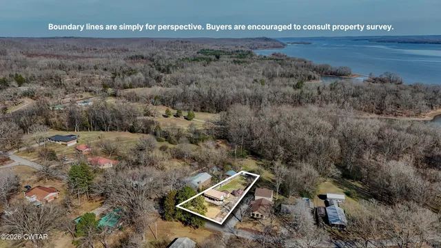 a view of a dry yard with trees