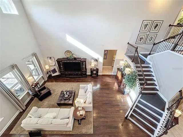 a backyard of a house with outdoor seating