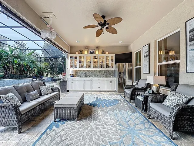 a outdoor view with a sitting space