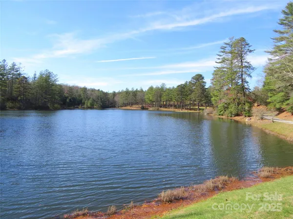 a view of a lake with houses