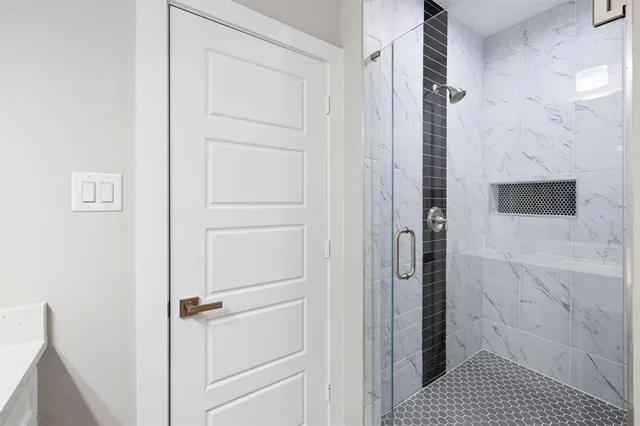 a bathroom with a shower