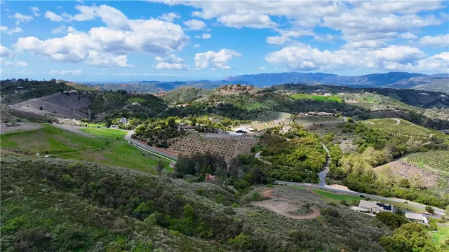 a view of a big yard with lots of green space